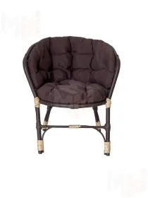 Комплект Багама с диваном и коричневыми ушастыми подушками (полиротанг)