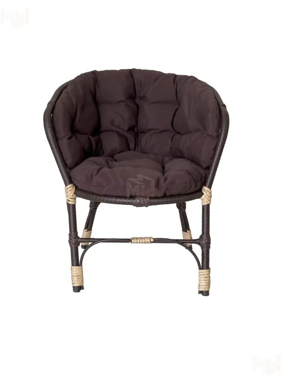 Комплект Багама с диваном и коричневыми ушастыми подушками (полиротанг)