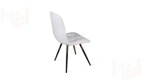 Стул Бруно (конус Т3) Черный муар матовый, Кожзам Белый