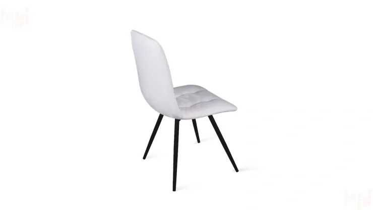 Стул Бруно (конус Т3) Черный муар матовый, Кожзам Белый