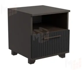 Тумба прикроватная Копенгаген с ящиком (венге/черный матовый)
