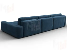 Диван угловой Лига-066 НПБ Лонг угол правый ( BRUT 11 синий )