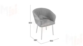 Стул Верона Т6 Белый муар, Велюр D012 светло-серый