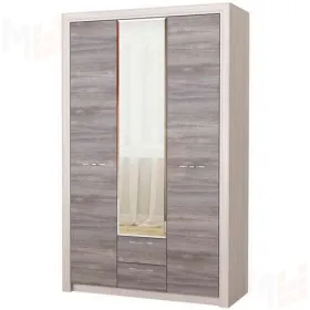 Шкаф с зеркалом Октава 3С2Я (дуб клабхаус серый)