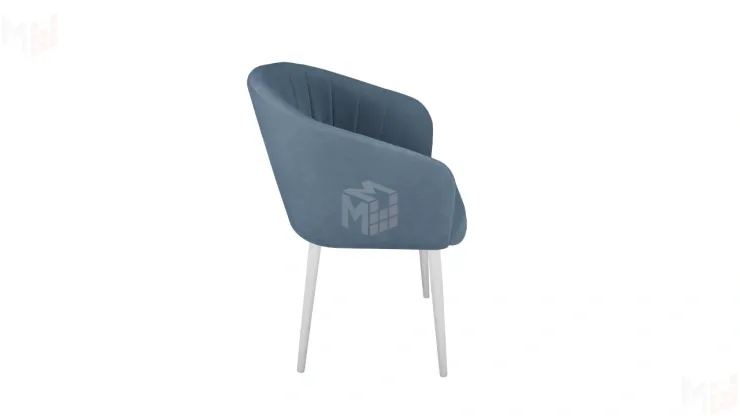 Стул Верона Т6 Белый муар, Велюр D007 пыльно-голубой