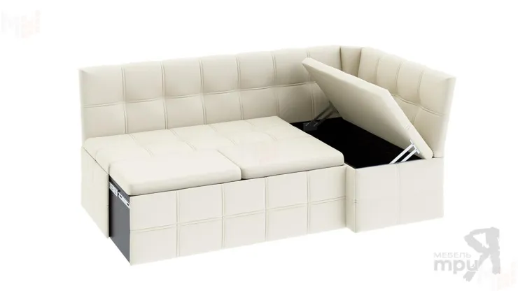 Кухонный диван Домино со спальным местом (кашемир крем)