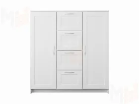 Тумба Сириус 2 двери и 4 ящика 117*123 Белый