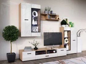 Гостиная Ненси New ЛДСП, комплект 1 (белый)