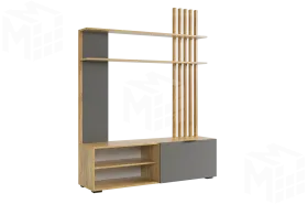 Стенка в гостиную Бери дуб крафт золотой/графит