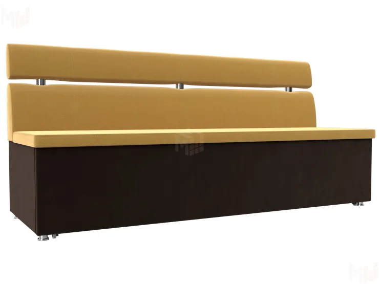 Кухонный прямой диван Классик (Желтый\коричневый)