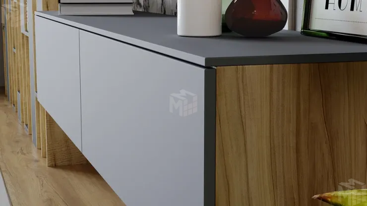 Гостиная Порто №1 - ГН-393.001 Яблоня Беллуно,Графит софт