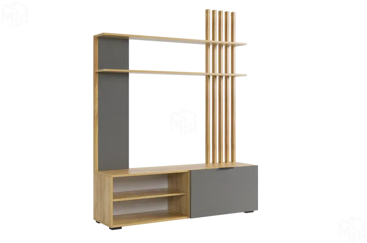 Стенка в гостиную Бери дуб крафт золотой/графит