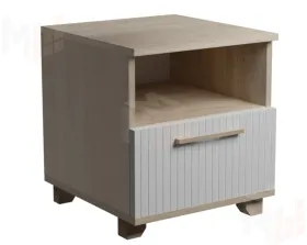 Тумба прикроватная Копенгаген с ящиком (дуб сонома/белый матовый)