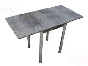 Стол Ломберный поворотно-раскладной 780*580 (штейн темный), ножки хром