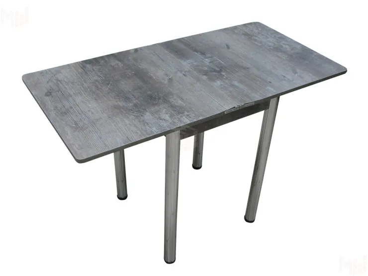 Стол Ломберный поворотно-раскладной 780*580 (штейн темный), ножки хром