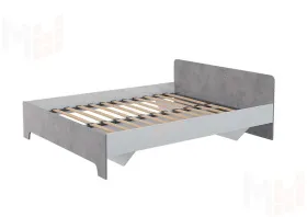 Кровать Виктор (Victor) 1,6 с основанием (белый/бетон)