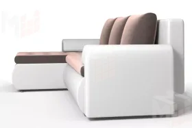 Угловой диван Ванкувер (левый)  Белый, Коричневый