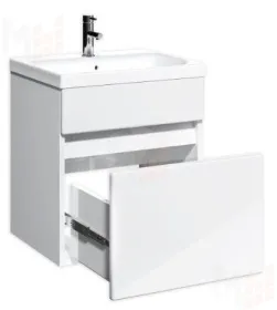 Тумба подвесная под умывальник "Енисей 50" Классик с одним ящиком В1 Айсберг