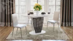 Стол обеденный Монреаль Тип 1 Белый глянец, Моод темный