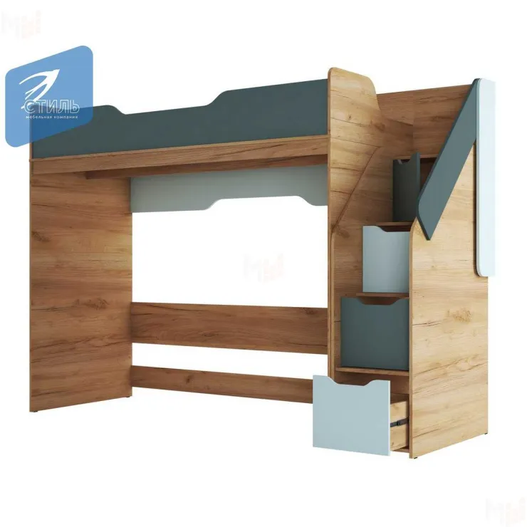 Кровать-чердак RICH КР-001 мята