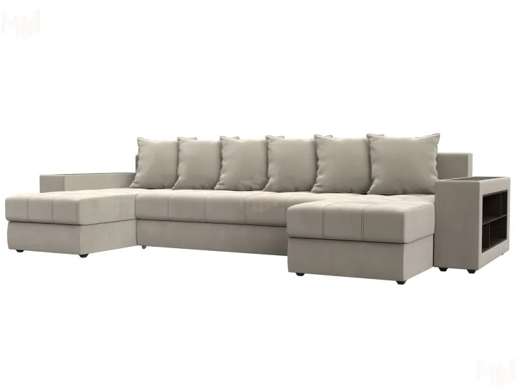 Диван П-образный Дубай полки справа