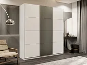Шкаф-купе широкий Прайм 3-х дверный ЛДСП, Стекло хаки 240 см