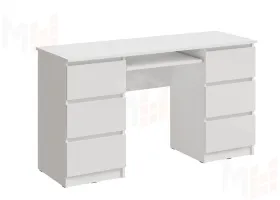 Стол компьютерный Челси 6 ящиков (белый)