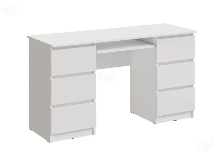 Стол компьютерный Челси 6 ящиков (белый)