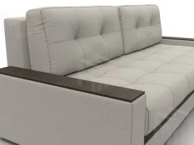 Диван прямой с декором Лига-096 НПБ ( Амур 02 Бежевый/Коричневый )