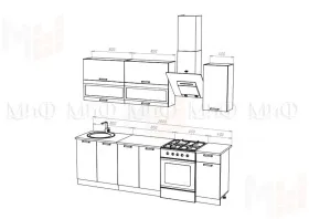 Кухня Техно New 2,0 комп.№2 Горчица софт/Атлантик софт