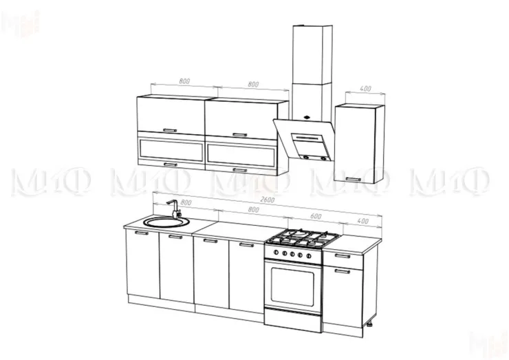 Кухня Техно New 2,0 комп.№2 Горчица софт/Атлантик софт