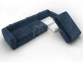 Диван угловой Лига-066 НПБ Лонг угол правый ( TOWER 13 синий )