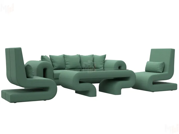 Набор Волна-2 (стол, диван, 2 кресла)