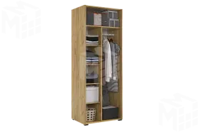 Шкаф двухдверный Адам  дуб крафт золотой/графит