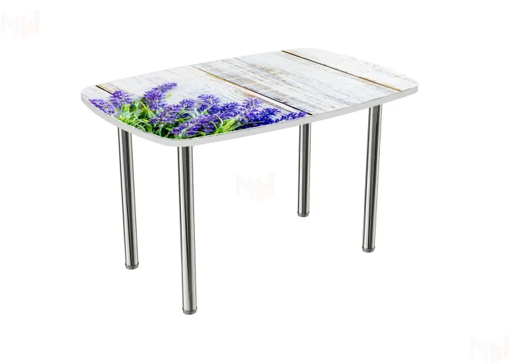 Стол раздвижной с фотопечатью Прованс, ноги прямые