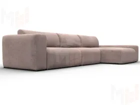 Диван угловой Лига-066 НПБ Лонг угол правый ( TOWER 05 бежевый )