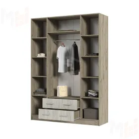 Шкаф 4х створчатый Гармония ШК-602М дуб крафт белый - дуб крафт серый