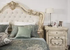 Кровать Мона Лиза 180х200 см с мягким изголовьем крем