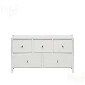 Комод Leset Нирита/Хайди широкий 5 ящиков, Белый (Белый/Белый)