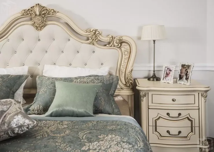 Кровать Мона Лиза 180х200 см с мягким изголовьем крем