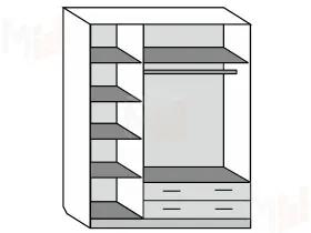 Шкаф Лакированный 3х-створчатый ШР-3 с зеркалом