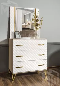 Комод Lara 3 ящика белый глянец