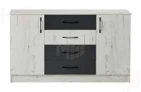 Комод К-1400 Беатрис Крафт белый-Антрацит