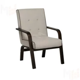 Кресло Leset Модена NEW (Орех текстура/Bingo 02 (бежевый), кант Bingo 07 (коричневый))