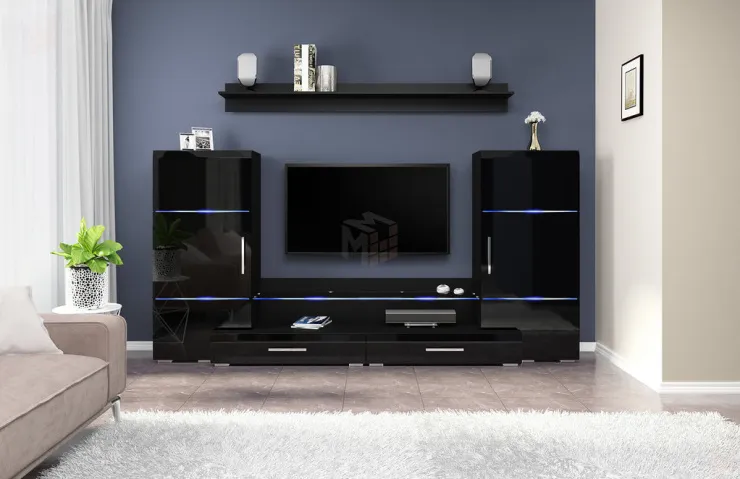 Гостиная Домино (черный глянец)