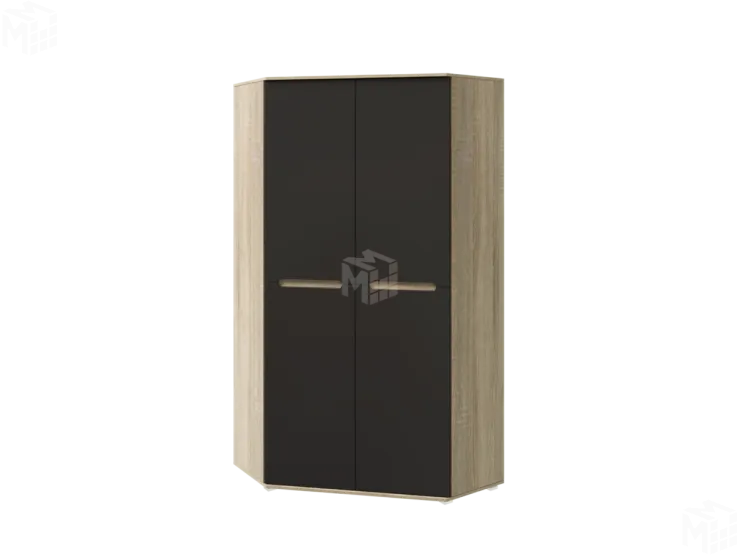 Шкаф Ким угловой универсальный (сонома/графит)