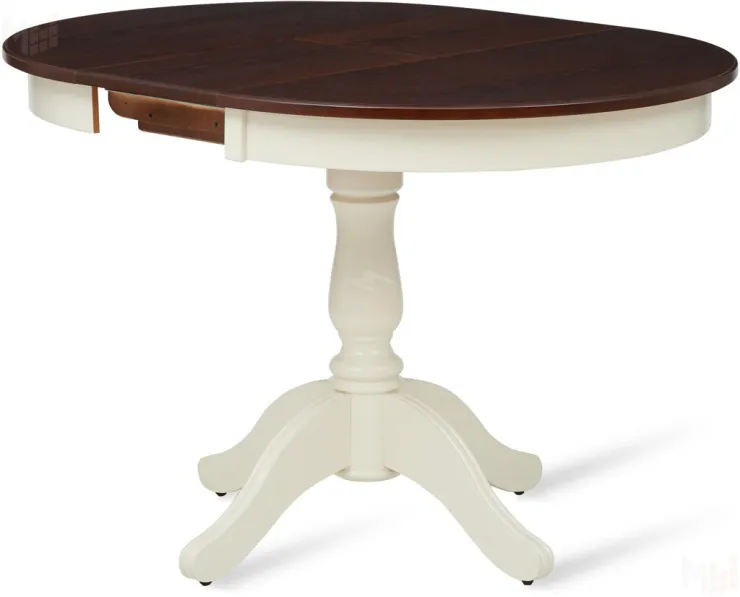 Стол деревянный раздвижной Вэлт D90 Античный орех/Cлоновая кость