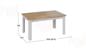 Стол обеденный Ванкувер тип 1  Белый, Дуб Крафт золотой