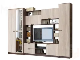 Гостиная Аллегро 6 Ясень Темный/Ясень Светлый