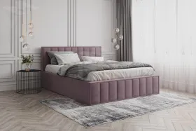 Мягкая кровать Лана 1,6 с подъемным механизмом (пудра велюр)